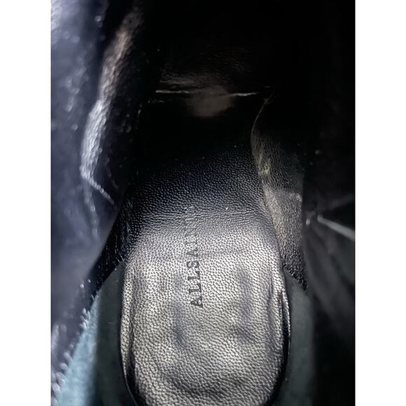 All Saints Black Booties Sz 39 Pointed Toe Wedge Ankle Boots Leather 8.5-9 - Picture 5 of 9